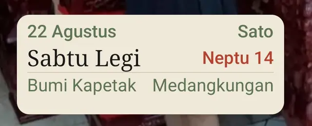 Contoh tampilan widget Dinten